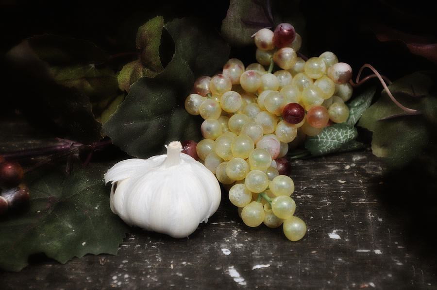 Garlic and Grapes Photograph by Bill Cannon