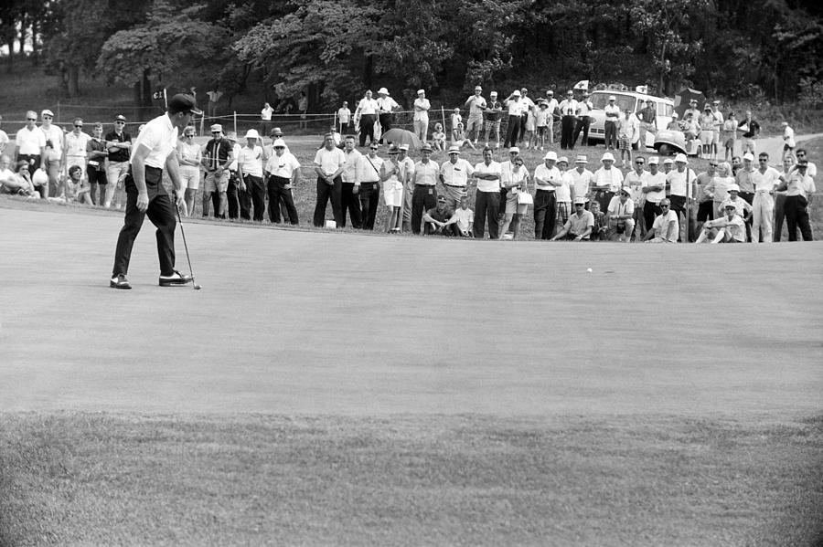 Gary Player Putts at 1964 US Open at Congressional Country Club Photograph by Jan W Faul