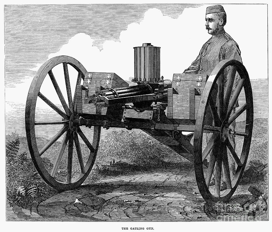 1872 Photograph - Gatling Gun, 1872 by Granger