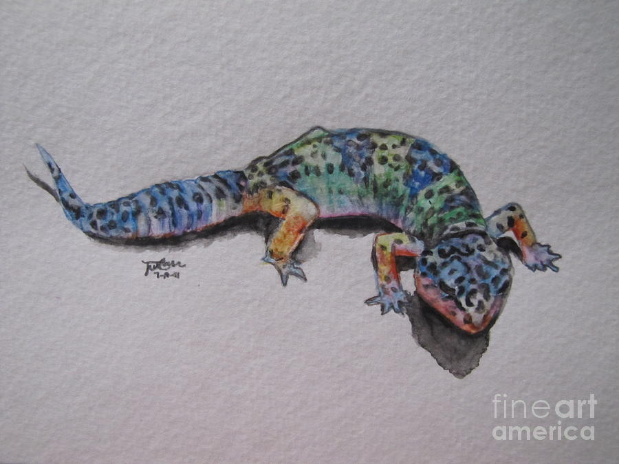 Gecko Not A Rainbow Painting by Julia Mine | Fine Art America