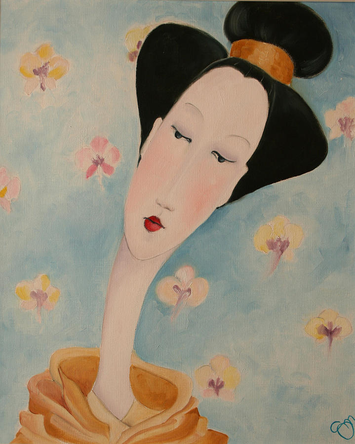 Orchid Painting - Geisha 2008 by Simona  Mereu
