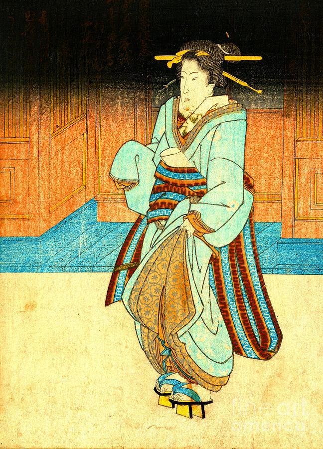 Geisha Strolling 1830 Photograph by Padre Art