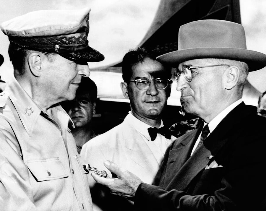 General Douglas Macarthur And President Photograph by Everett