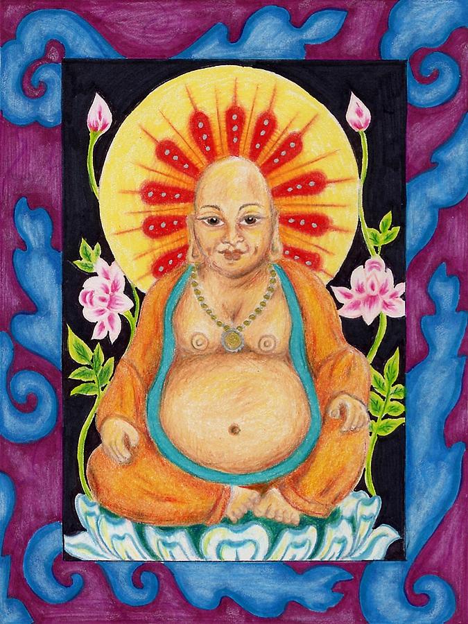 Gentle Buddha Drawing by Suzan  Sommers