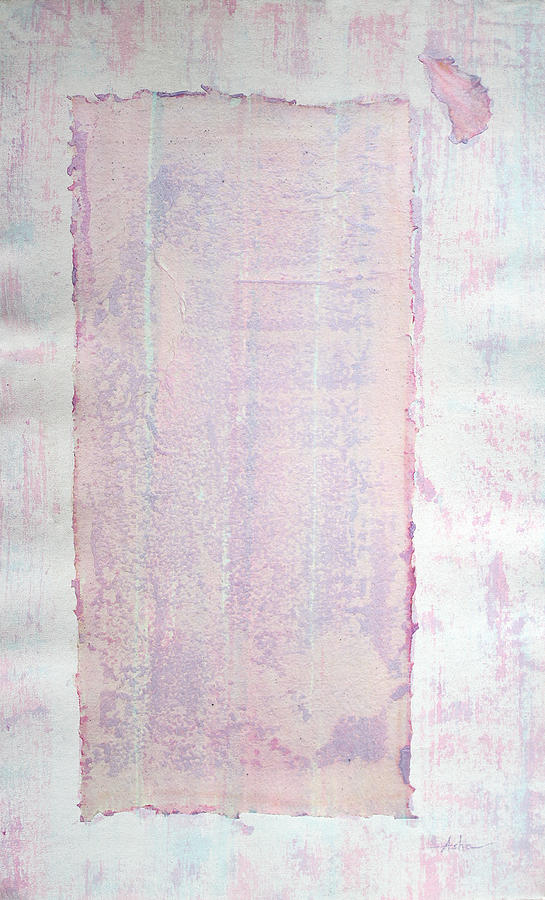 Japanese Rice Paper Painting - Gentle Passageway in Pink and Purple by Asha Carolyn Young