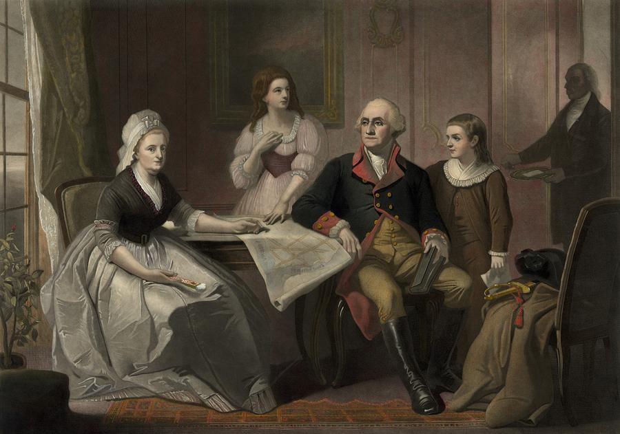 George And Martha Washington Sitting Photograph by Everett