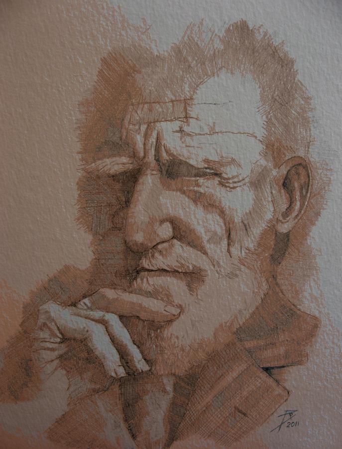 George Bernard Shaw Drawing by Ray Agius