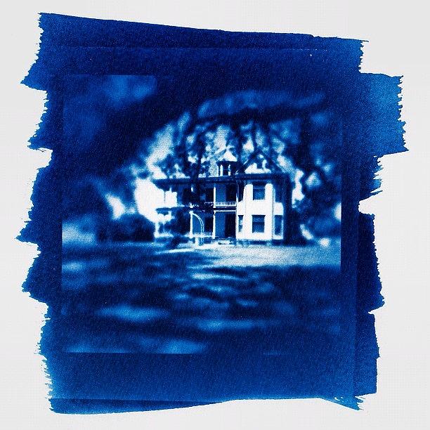 Cyanotype Photograph - George Ranch Mansion by Nathalie Brouard