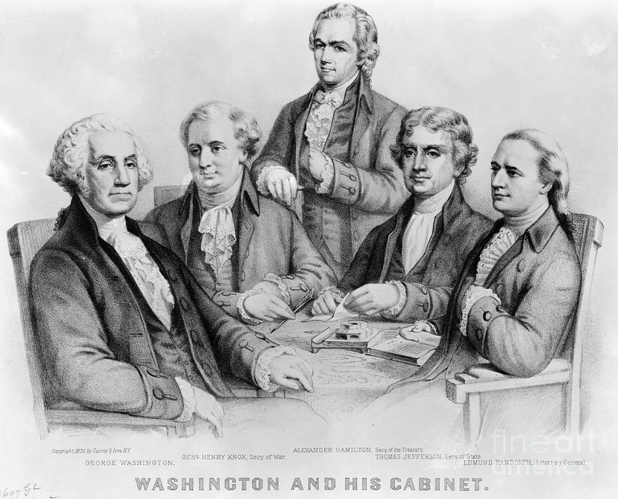 George Washington And Cabinet Photograph by Photo Researchers