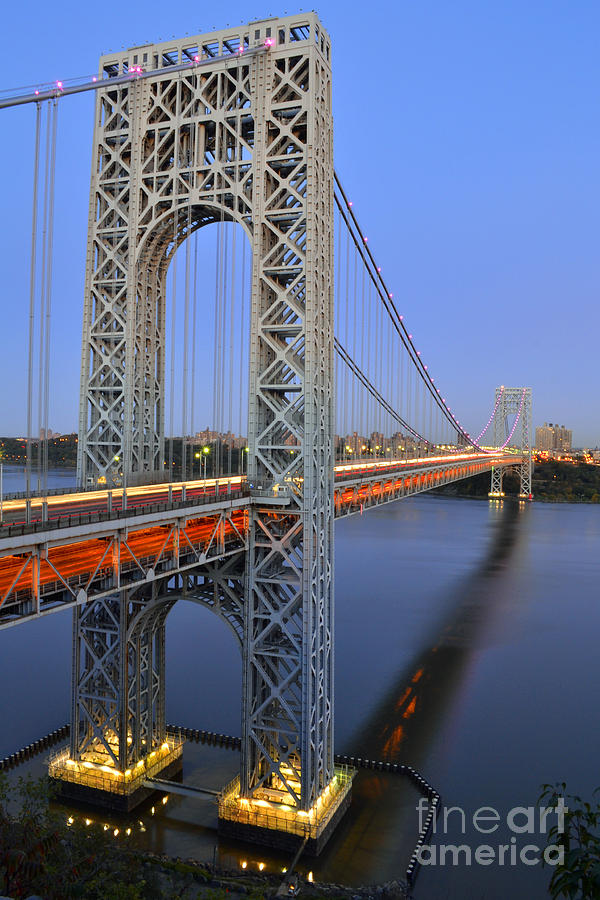 George Washington Bridge at Twilight Photograph by Zawhaus Photography