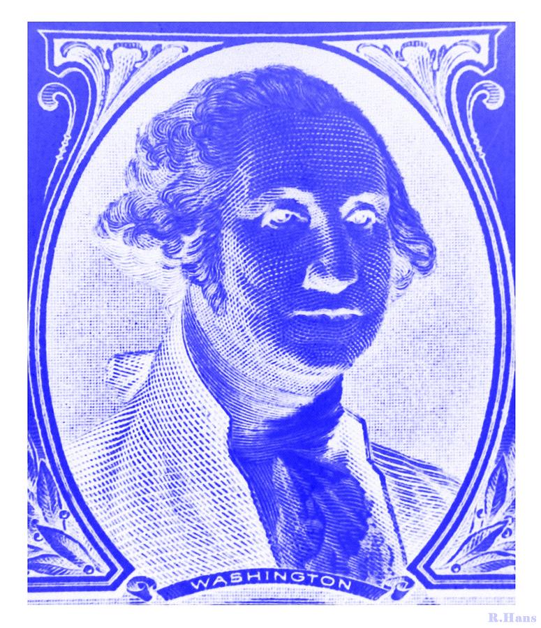 GEORGE WASHINGTON in BLUE NEGATIVE Photograph by Rob Hans