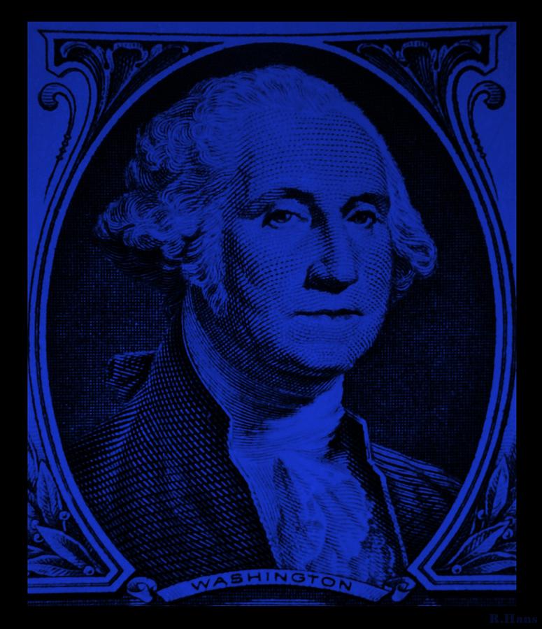 George Washington Photograph - GEORGE WASHINGTON in BLUE by Rob Hans