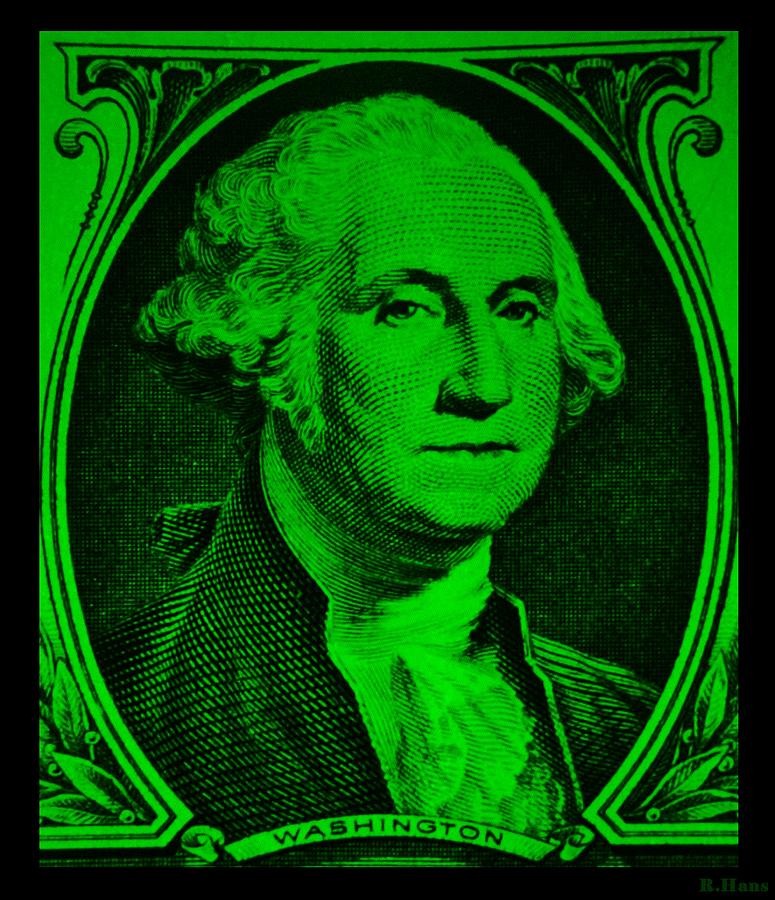 George Washington In Green Photograph