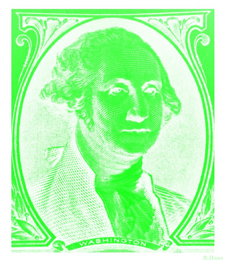 GEORGE WASHINGTON in NEGATIVE GREEN Photograph by Rob Hans