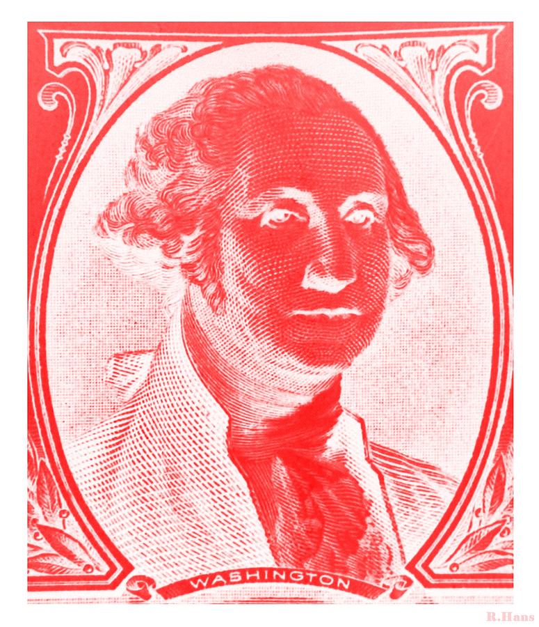 GEORGE WASHINGTON in RED NEGATIVE Photograph by Rob Hans
