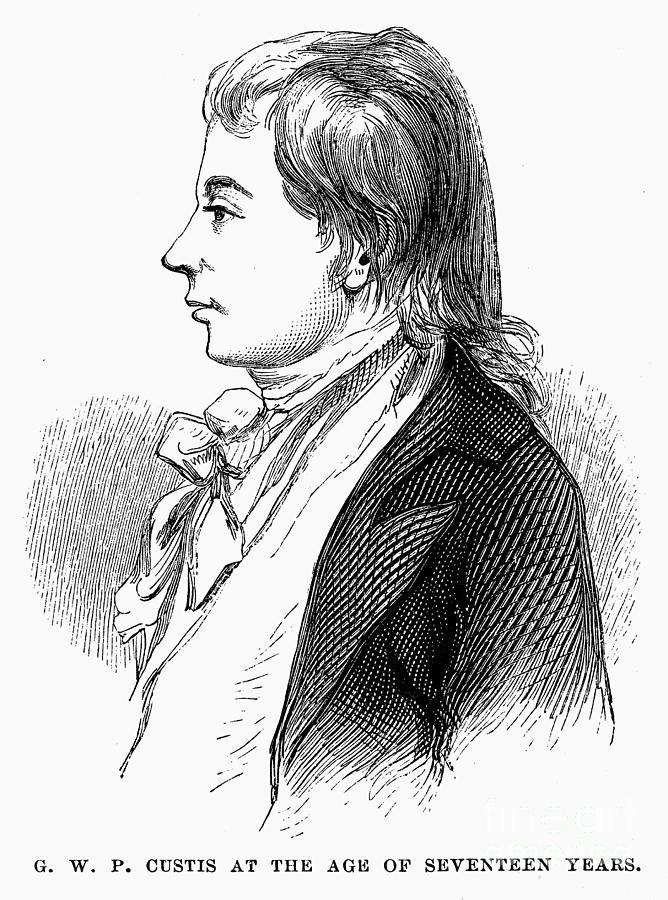 GEORGE WASHINGTON PARKE CUSTIS (1781-1857). American playwright and grandson of Martha Washington. Engraving, 19th century Photograph by Granger