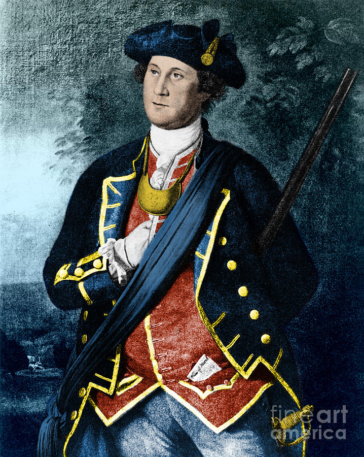 George Washington, Virginia Colonel Painting by Photo Researchers Inc
