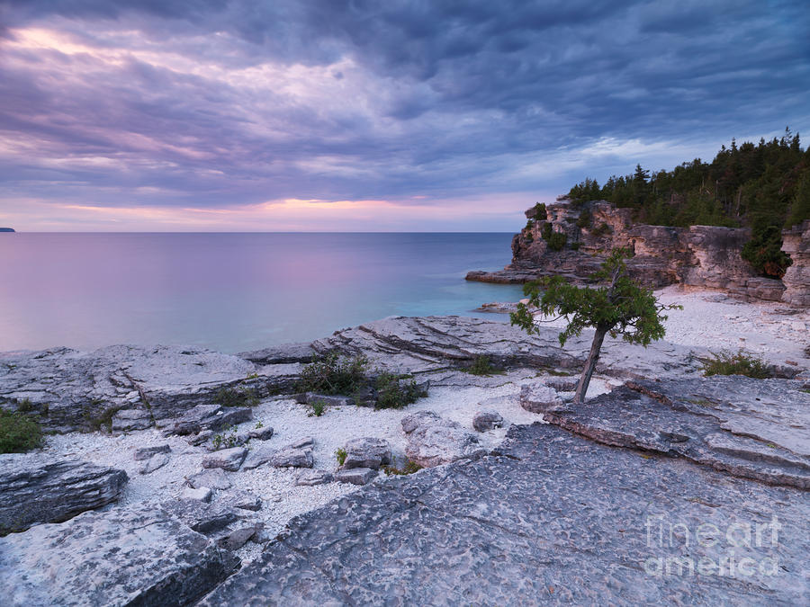 Georgian Bay Cliffs at Sunset Photograph by Maxim Images Exquisite Prints