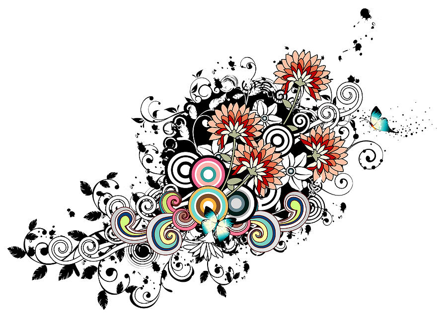 Gerber Flower And Design Element Digital Art by Eastnine Inc.