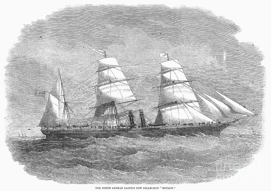 German Steamship, 1858, Photograph by Granger