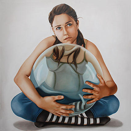 Sphere Painting - Gestation by Mercedes Farina