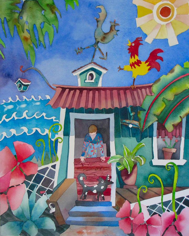 Rooster Painting - Get Off The Roof by Codie Carman