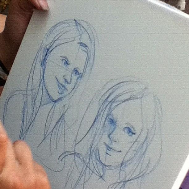 Getting A Pictures Drawn Of Me And My Photograph by Megan Horan
