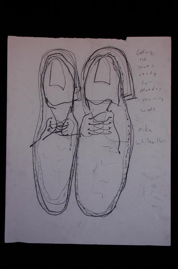 Landscape Drawing - Getting Shoes ready for Monday Morning Work by Michael Vincent Whitemiller