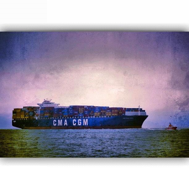 Ship Photograph - Getting Towed Into Port, San Francisco by Chris Bechard