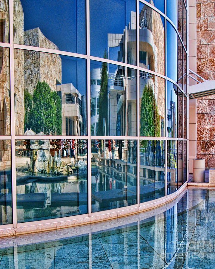Getty Center Reflection Photograph by Norma Warden