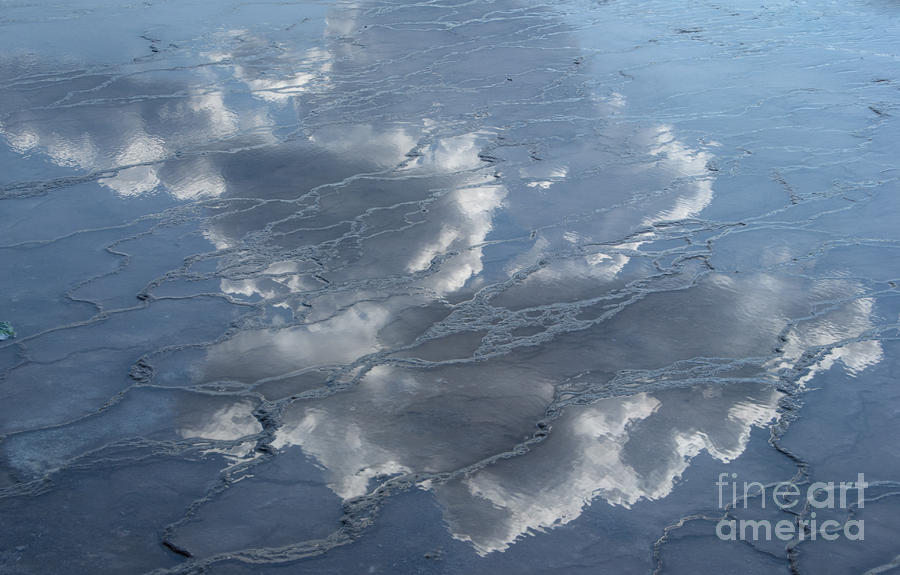 Yellowstone National Park Photograph - Geyser Basin Cloud Reflection by Sandra Bronstein