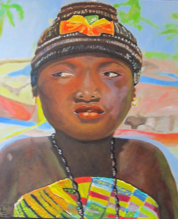 Ghanian Girl Painting by Jennylynd James