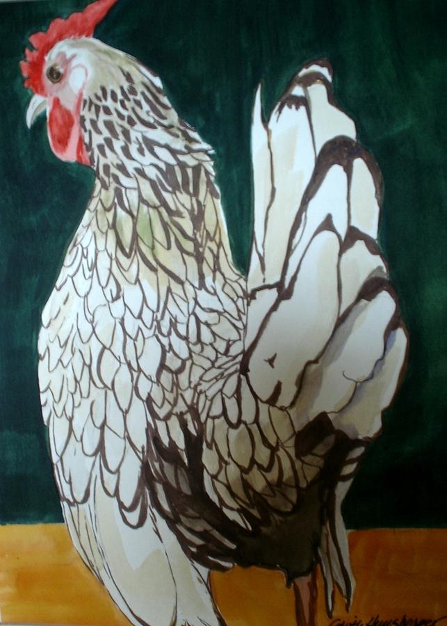Ghost Chicken Painting by Edith Hunsberger