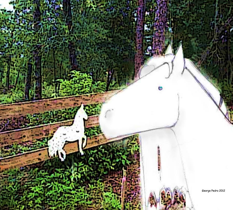 Ghost Horse Digital Art by George Pedro