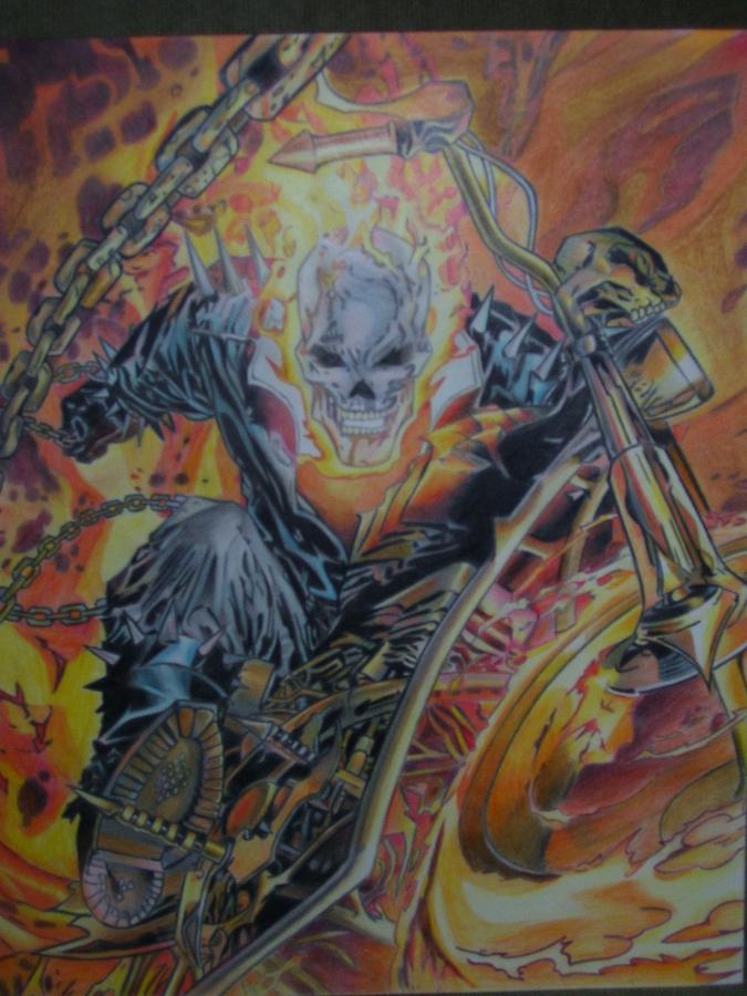 ghost rider drawings in color