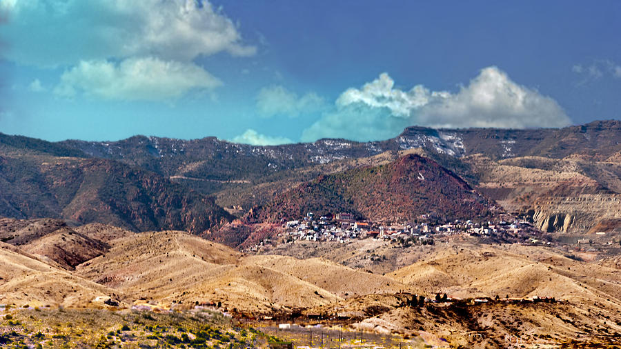 Vintage Digital Art - Ghost Town on a Hill  Jerome Arizona by Bob and Nadine Johnston