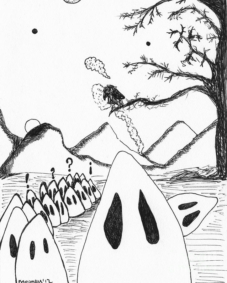 Ghosts 1 Drawing by Mike Mooney