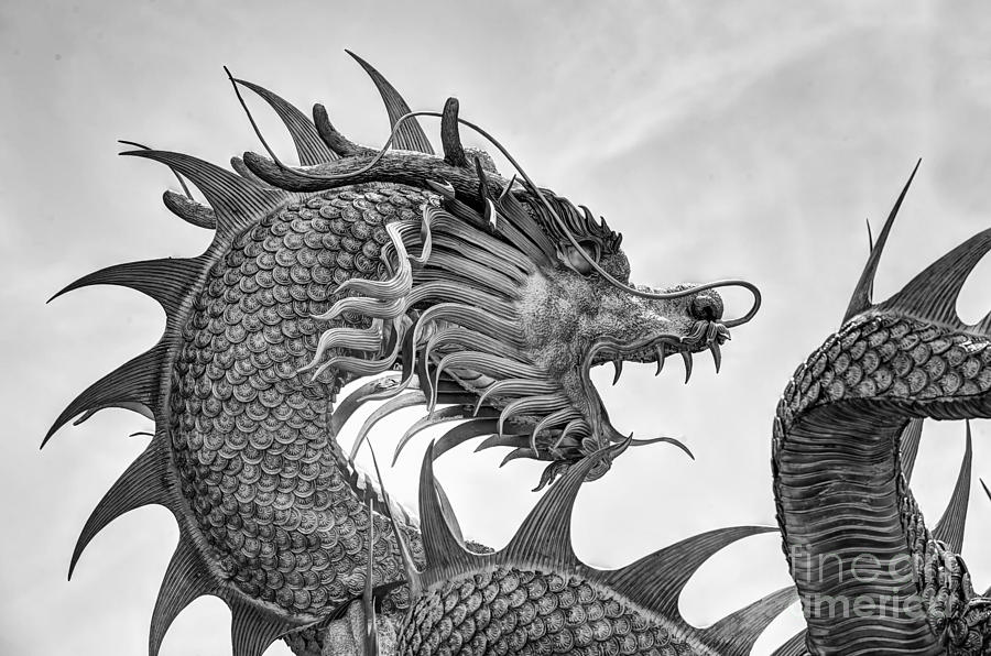 Giant golden Chinese dragon Photograph by Anek Suwannaphoom