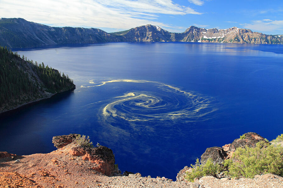 Giant swirl of pollen at Crater Lake National Park  Photograph by Pierre Leclerc Photography