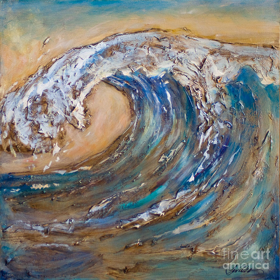 Giant Wave Painting by Linda Olsen
