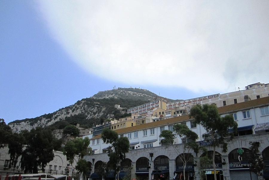 Gibraltar Shopping Center Mountain View Clouds Photograph by John Shiron