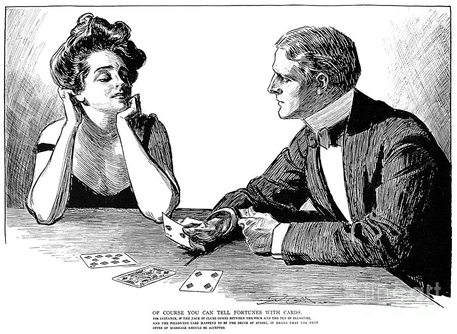 Cards, 1900 Photograph by Charles Dana Gibson