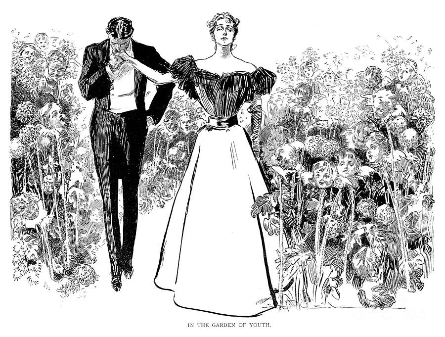 1897 Photograph - In Garden Of Youth by Charles Dana Gibson