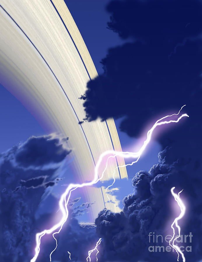 Gigantic Storms Rage In Saturns Cloudy Digital Art By Ron Miller Pixels