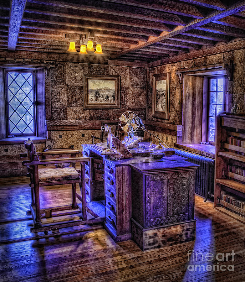 Sherlock Holmes Photograph - Gillette Castle Office HDR by Susan Candelario