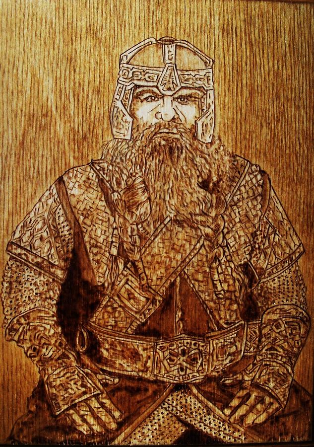Movie Pyrography - Gimli of Lord of the Rings by Bob Renaud