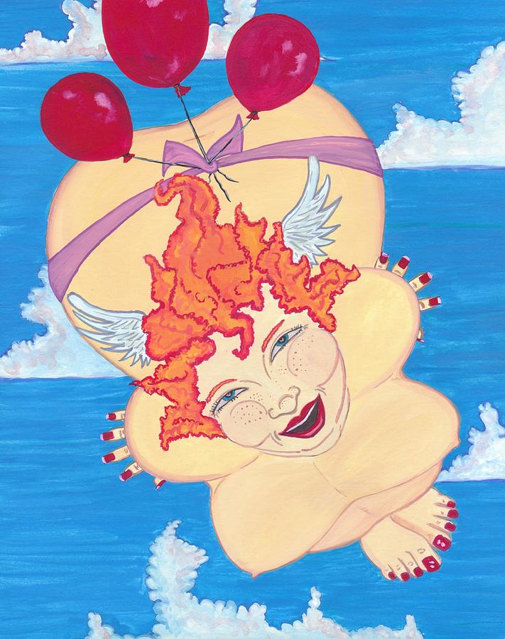 Plus Sized Drawing - Ginger Angel by Catherine Carr
