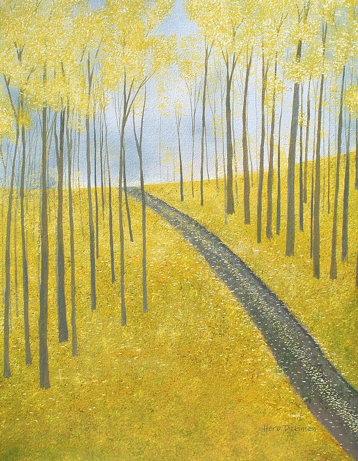 Ginko Hill Painting by Herb Dickinson