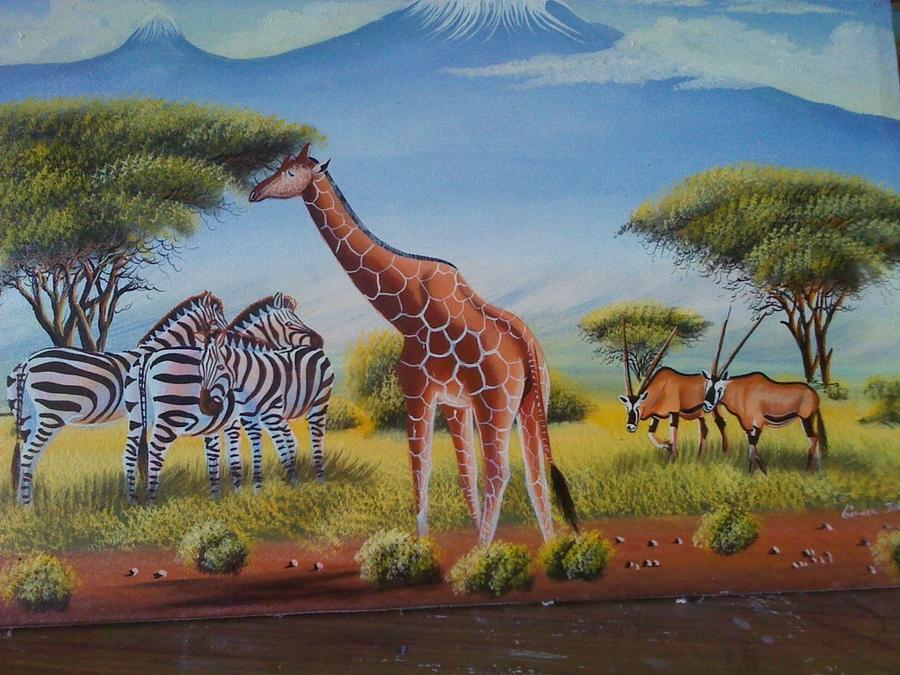 safari animals paintings