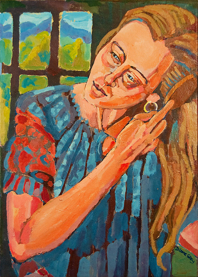 Portrait Of A Young Girl Painting - Girl Brushing Hair by Doris Lane Grey Portrait Of A Young Girl Painting - Girl Brushing Hair by Doris Lane Grey